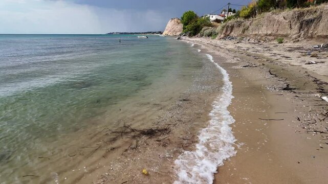 View of the Delphinia beach in Chalkidiki Greece