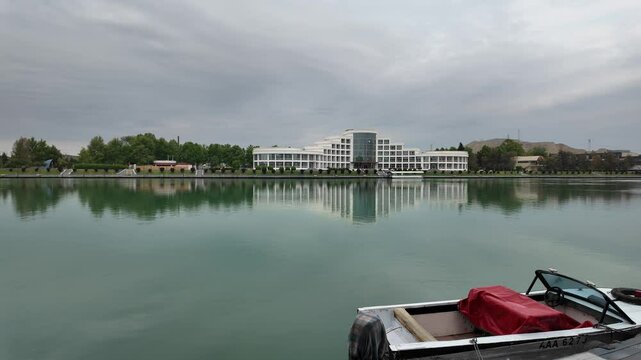 A view from the lakeside of Mingachevir, Azerbaijan