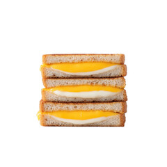 Fototapeta premium Stack of grilled cheese sandwiches with melted cheese oozing between slices of toasted bread, creating delicious and comforting snack
