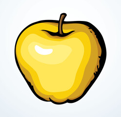 Big tasty apple. Vector drawing