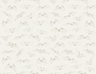 The bats is flying. Vector drawing