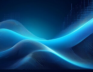 abstract blue digital dynamic wave background futuristic hi technology concept business banners flyers and presentations illustration