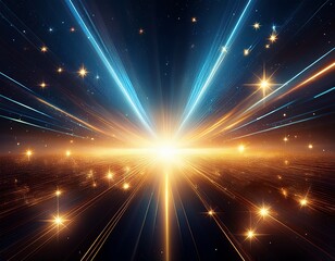 Fototapeta premium transparent glowing starlight burst with sparkle effect