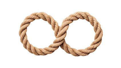 Obraz premium Intertwined Rope Circles: Infinity Symbol, Nautical Theme on transparent background png