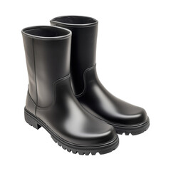 Black Rubber Boots isolated on a white background