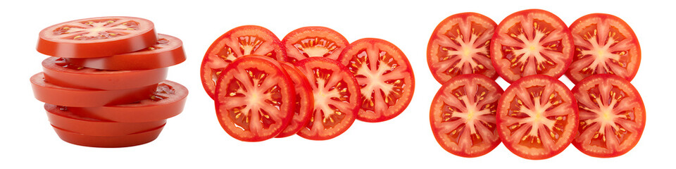 Tomato Slices Stack and Set Transparent Background

