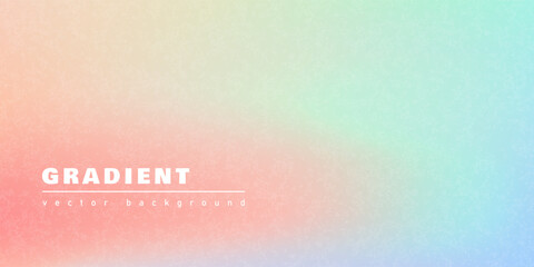 Soft abstract blurred gradient background in gentle pastel peach, mint, and blue shades with fine texture, for serene website design or calm presentation visuals.Vector illustration.