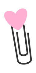 Paper clip decorated heart cartoon