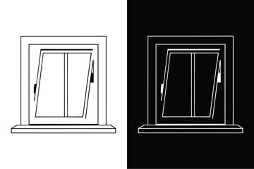 Window icon vector on White Background ,Vector Art Illustration on white background.