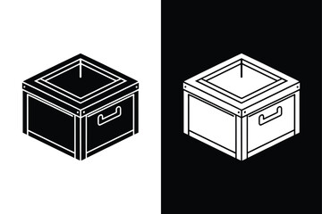 Storage-box icon isolated vector icon illustration on white background.