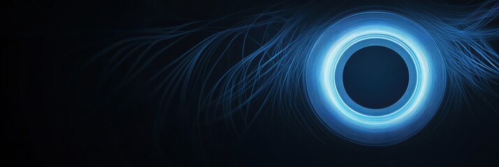 Blue circle geometric design with abstract lines conveying simplicity and elegance