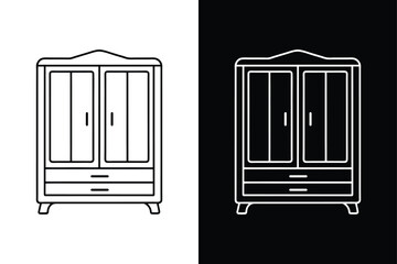 Wardrobe icon isolated vector icon illustration on white background.