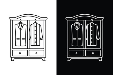 Wardrobe icon isolated vector icon illustration on white background.