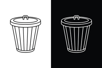 Waste-basket icon isolated vector icon illustration on white background.