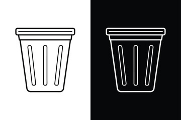 Waste-basket icon isolated vector icon illustration on white background.