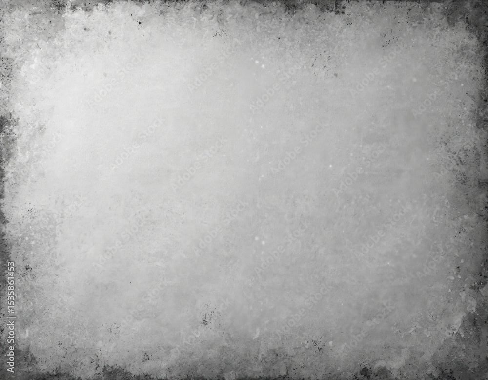 Poster Dirty photocopy paper texture background. Gray grunge sheet material with sample blank textured pattern surface. Copy space for design projects. Industrial style toner.
