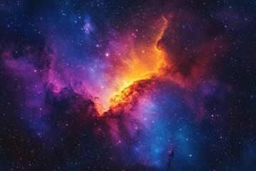 Fototapeta premium Stunning cosmic graphic layouts featuring vibrant colors and celestial elements for advertising