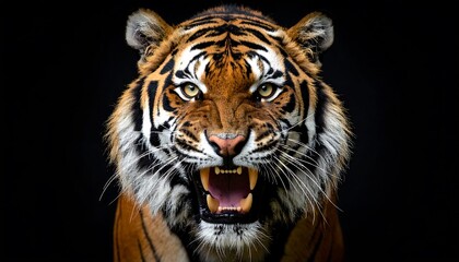 Fototapeta premium Tiger's fierce face close-up