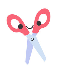 Kawaii scissors cartoon stationery character
