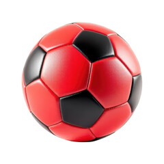 Fototapeta premium A Vibrant Red and Black Soccer Ball Symbolizing Teamwork Energy and Passion for the Beautiful Game on the Field