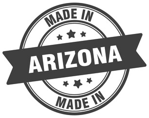 Made in Arizona round sign. Made in Arizona stamp.
