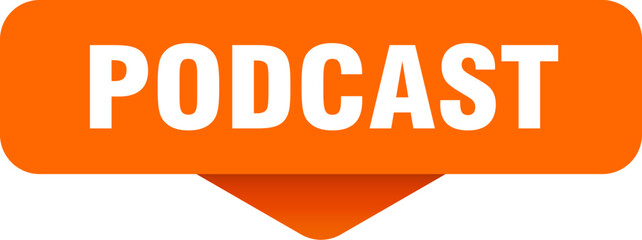podcast sticker. podcast sign on transparent background