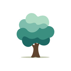 Modern Flat Design Tree &ndash; Isolated Illustration