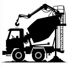 Cement Mixer Truck Silhouette