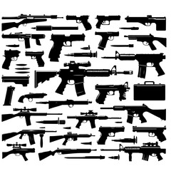 set of guns  silhouette