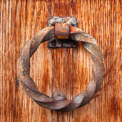 a metal door ring