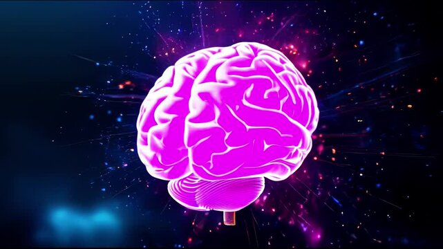 s a colorful brain with a black background and colorful lights radiating out from it