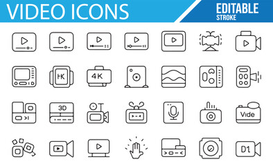 High Definition Video Icons Set for Creative Projects
