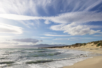 Empty Sandy Ocean Shoreline at Calm Day