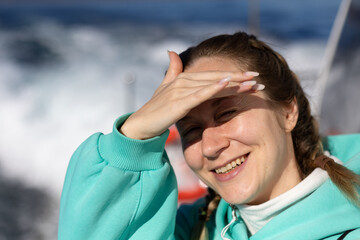 Woman on Motor Yacht trip