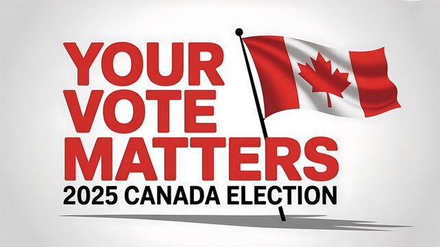 Your Vote Matters 2025 Canada Election. Canadian flag illustration Canadian election web header banner created with generative ai	