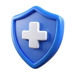 3d render of blue shield with white cross