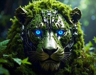 Mech tiger in forest