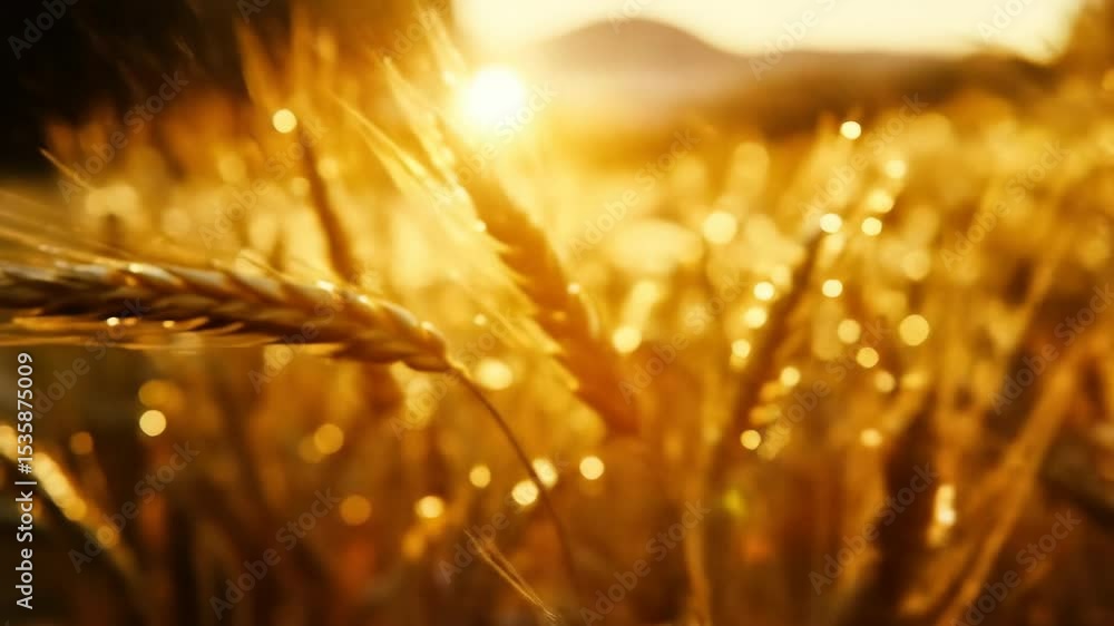 Poster golden bokeh over field