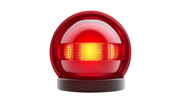 Red Warning Light Icon png, Isolated on Transparent Background