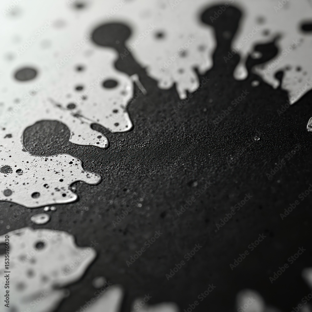 Poster abstract macro photo black white blotchy grunge toner paper texture. grunge paper, graphic design el