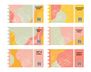 Vector Event Tickets Set – Artistic Abstract Style