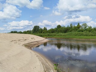 lake, water, landscape, nature, sky, river, summer, clouds
