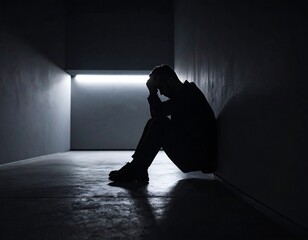 Silhouette of a person in distress