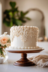 white wedding cake