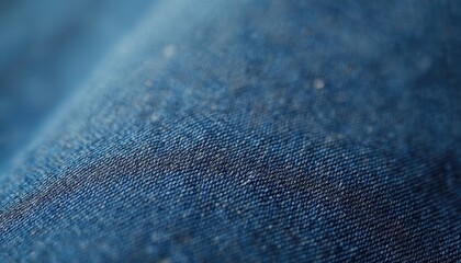 Close-up of blue denim jean fabric texture background. Blue jean cloth texture of denim pants, shirts, or jackets. Rough textile surface background for fashion design, apparel production.