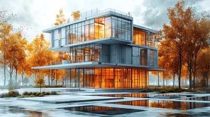 Ai Driven Concept Art Showing Premium Architect Designing a Highrise With Sustainable Concrete Systems Enhanced By Virtual Modelling and Detailed Construction Measurements