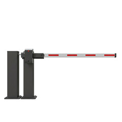 Boom barrier isolated on white background