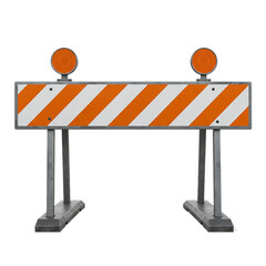 Road barrier isolated on white background
