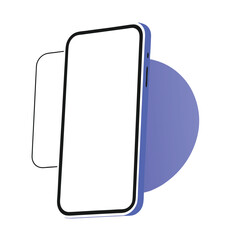 Blank Mobile Phone Screen with Hand Holding, Smartphone Mockup Vector