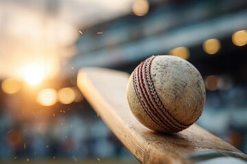 Cricket match in stadium sunset a vibrant evening of sport and celebration